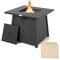 30 Inch Square Propane Gas Fire Table with Waterproof PVC Cloth Cover